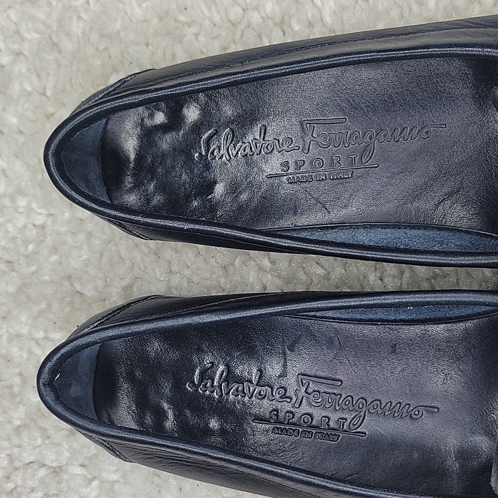 Salvatore ferragamo Ganachi navy leather driving loafers/shoes size 7 - Picture 3 of 16